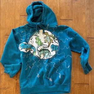 UpCycled Recycled Lizard N Snakes Sweatshirt  Reptiles S